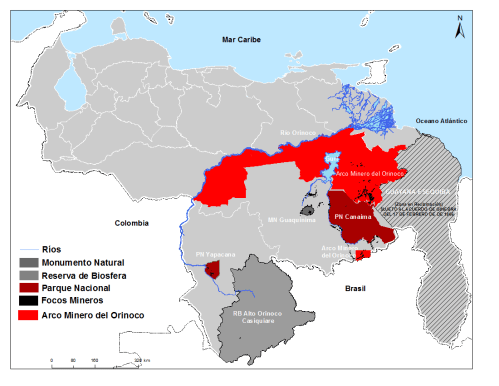 Zona que incluye el Arco Minero del Orinoco